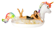 Load image into Gallery viewer, *BRAND NEW* GIGANTIC GLITTER UNICORN POOL RAFT
