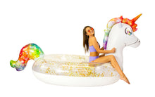 Load image into Gallery viewer, *BRAND NEW* GIGANTIC GLITTER UNICORN POOL RAFT
