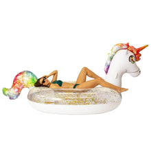 Load image into Gallery viewer, *BRAND NEW* GIGANTIC GLITTER UNICORN POOL RAFT
